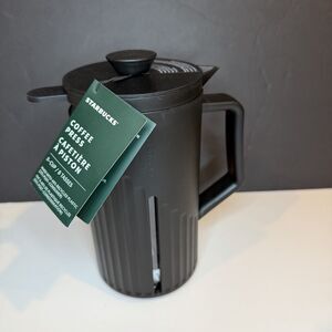 New Starbucks Coffee Press 8 Cups French Press Black Plastic Discontinued